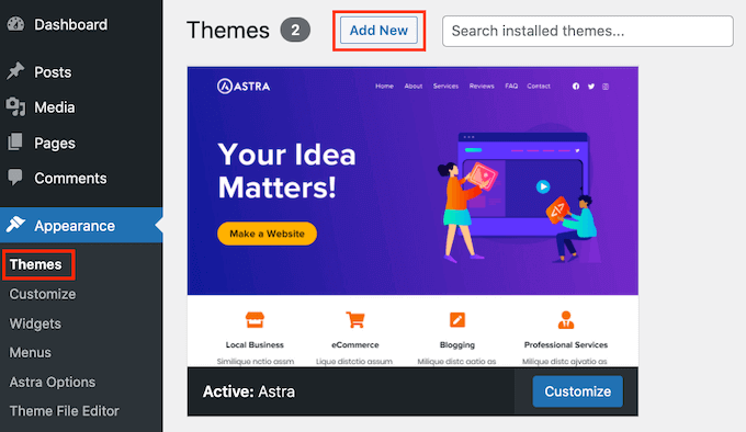 Adding a new WordPress theme 添加新的 WordPress 主题